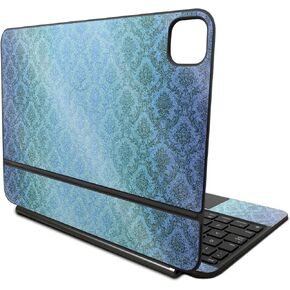 Glossy Glitter Skin Compatible with Apple Magic Keyboard for iPad Pro 11‑inch (M4) 2024 - Blue Vintage - Premium 3M Vinyl Protective Decal Cover - Easy to Apply | Crafted in The USA by MightySkins