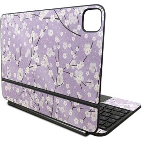 Glossy Glitter Skin Compatible with Apple Magic Keyboard for iPad Pro 11‑inch (M4) 2024 - Sakura Purple - Premium 3M Vinyl Protective Decal Cover - Easy to Apply | Crafted in The USA by MightySkins