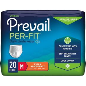 Prevail Perfit Extra-Absorbency Comfort Shape Underwear, Medium, 20-Count (Pack of 4)