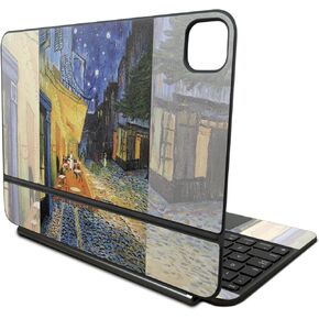 Skin Compatible with Apple Magic Keyboard for iPad Pro 11‑inch (M4) 2024 - Cafe Terrace at Night - Premium 3M Vinyl Protective Wrap Decal Cover - Easy to Apply | Crafted in The USA by MightySkins