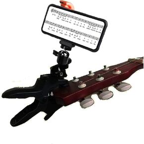Multi-Purpose use - Guitar Ukulele Smartphone Mount Holder/Guitar Headstock Cell Phone Clamp Clips Mount for Cell Phones Smartphones and Action Cameras for Landscape Filming