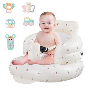 Inflatable Infant Seat, Sit-Stand Infant Floor Seat - Built-in Air Pump - 3-Point Adjustable Harness Harness Infant Seat, Portable Infant Seat，Baby Bath Seat，Suitable for 3-36 Months