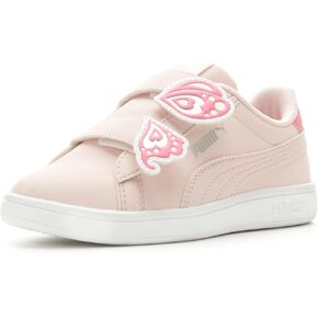 PUMA Smash Hook and Loop Sneaker, Peach Smoothie White, 1 US Unisex Little Kid