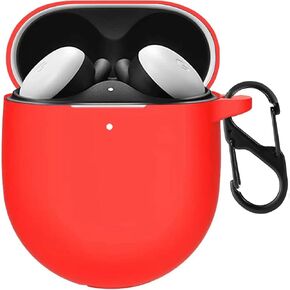 Case Compatible with Google Pixel Buds Pro 2022,Soft Silicone Shockproof Anti-Scratch Protective Cover (Red)