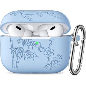 Odbeai متوافق مع حافظة Airpods Pro الجيل الثاني، متوافقة مع حافظة Airpod Pro، حافظة منقوشة بالزهور متوافقة مع حافظة Airpods Pro 2، جلد سيليكون ناعم حماية كاملة، مصباح أمامي مرئي in Kuwait