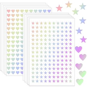 1500Pcs Star Stickers Tiny Star Stickers Cute Stickers Mini Watercolor Stickers for Reward Home DIY and Office Decoration (Laser Silver)