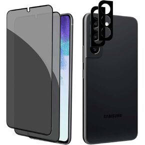 Privacy Screen Protector for Samsung Galaxy S21 FE 5G 6.4 Inch Tempered Glass [2 Pack] with Camera Lens Protector [2 Pack].Anti-spy,No Bubbles,9H Hardness HD, Full Coverage Glass Film for Samsung