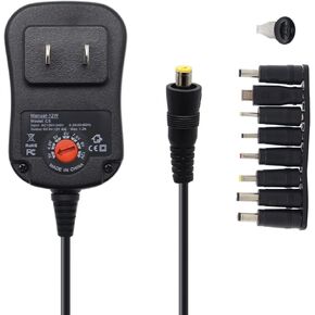 Akaboo AC Power Supply Adapter Charger 12W 3V 4.5V 5V 6V 7.5V 9V 12V 1A for Household Electronics Router Speakers CCTV Cameras LCD TV Box USB HUB IP Camera Led Lamps Smart Phones with 8×Tips