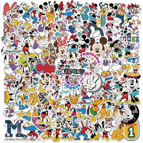 100Pcs Disney Mickey Mouse Kawaii Cartoon Stickers Pack for Laptop Notebook Cellphone Water Bottle Skateboard Bike Car Bumper WJHSL