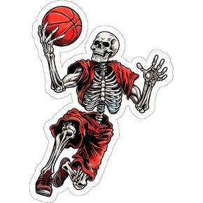 Basketball Sticker Travel Outdoors Decal Vinyl Small Waterproof for Water Bottle Mug Passport Book Scrapbook Notebook Laptop Tumbler Skateboard Computer Phone Size 4" Funny Gift ID44990