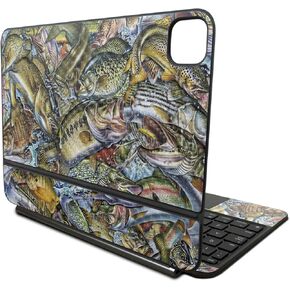 Carbon Fiber Skin Compatible With Apple Magic Keyboard for iPad Pro 11‑inch (M4) 2024 - Action Fish Puzzle - Premium 3M Vinyl Protective Decal Cover - Easy To Apply | Crafted in the USA by MightySkins