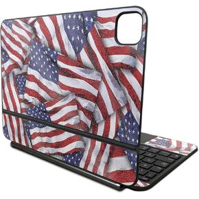 Glossy Glitter Skin Compatible with Apple Magic Keyboard for iPad Pro 11‑inch (M4) 2024 - Patriot - Premium 3M Vinyl Protective Wrap Decal Cover - Easy to Apply | Crafted in The USA by MightySkins