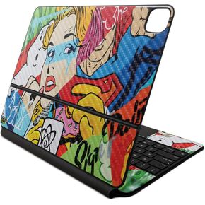 Carbon Fiber Skin Compatible With Apple Magic Keyboard for iPad Air 13-inch (M2) 2024 - Cartoon Mania - Premium 3M Vinyl Protective Wrap Decal Cover - Easy To Apply | Crafted in the USA by MightySkins
