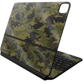 Glossy Glitter Skin Compatible With Apple Magic Keyboard for iPad Air 13-inch (M2) 2024 - Green Camouflage - Premium 3M Vinyl Protective Decal Cover - Easy To Apply | Crafted in the USA by MightySkins