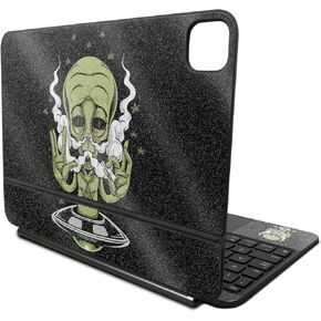 Glossy Glitter Skin Compatible with Apple Magic Keyboard for iPad Pro 11‑inch (M4) 2024 - Come in Peace - Premium 3M Vinyl Protective Decal Cover - Easy to Apply | Crafted in The USA by MightySkins