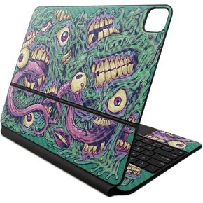 Carbon Fiber Skin Compatible with Apple Magic Keyboard for iPad Air 13-inch (M2) 2024 - Eyes and Teeth - Premium 3M Vinyl Protective Decal Cover - Easy to Apply | Crafted in The USA by MightySkins