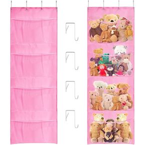 Lystaii معلقة تخزين الحيوانات المحشوة على الباب المنظم تخزين حقيبة أرجوحة شبكية مع السنانير معلقة جيوب تخزين لعبة سعة كبيرة لغرفة نوم الحضانة فتاة صبي in Kuwait