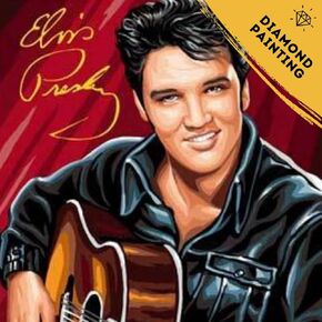 Elvis Diamond Painting Kits for Adults Elvis Diamond Art for Adults Large Canvas Square Drill Arts and Crafts for Adults, Elvis Merchandise DIY Diamond Dots Elvis Gifts 30x40cm (30x40cm, Square)
