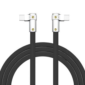 chubbycable FlexElbow Pro - 90° Design 100W Fast Charge Cable Ultra-Thick Silicone Right Angle USB C Cable Universal Phone Tablets Charging Cord, Light Blue, Type-C to Type-C, 9.8FT