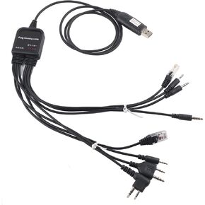 8 in 1 Multifunctional USB Programming Cable Compatible for Kenwood/QuanSheng/HYT/Motorola Walkie Talkie