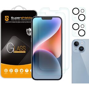 Supershieldz (2 Pack) Designed for iPhone 14 Plus (6.7 inch) + Camera Lens Tempered Glass Screen Protector, Anti Scratch, Bubble Free