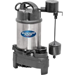 Superior Pump 92751 3/4 HP Stainless Steel and Cast Iron Sump Pump, Stainless