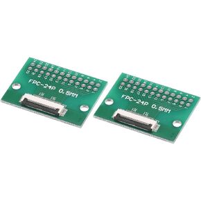 MECCANIXITY FPC FFC PCB Converter Board 24P 0.5mm on Socket Side, Back 1.0mm, to DIP 2.54mm for LCD 3D Printer Camera DVD TV Laptop Pack of 2