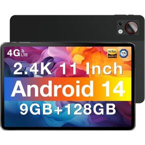 DOOGEE T30SE Android 14 Tablet, 2.4 K 11 Inch Android Tablet with 9GB RAM+128GB ROM+1TB Expand, Octa Core Processor, 8580mAh, Dual 13MP Camera, 4 Speakers, 5G WiFi+4G LTE, BT5.0, GPS, Black