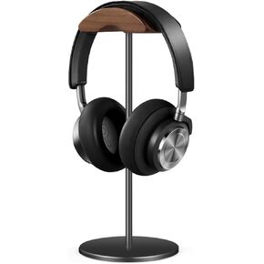 Headphone Stand, Walnut Wood & Aluminum Headset Stand, Nature Walnut Gaming Headset Holder with Solid Heavy Base for All Headphone Sizes (Black) in Saudi Arabia