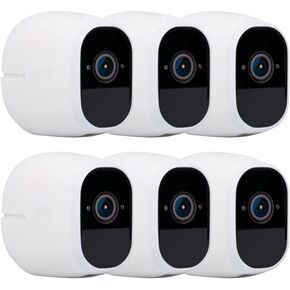 أغلفة سيليكون Hisewen لـ Arlo Pro/Arlo Pro 2، غطاء حماية لكاميرا Arlo Pro Security، غطاء كاميرا Arlo Arlo Skins أسود خارجي 6 عبوات-أبيض in Kuwait