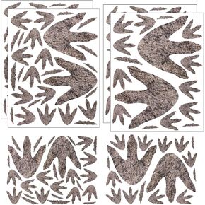 90pcs Dinosaur Footprint Decals, Dinosaur Décor Realistic Peel and Stick Dino Track Stickers Removable Dinosaur Stickers Footprint for Boys, Baby, Teens, Bedroom, Nursery
