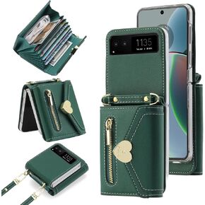 حافظة محفظة لموتورولا رازر 2023 مع حزام كروس، حافظة قلابة لموتورولا رازر 2023 وحامل لبطاقة الائتمان على شكل قلب وإبزيم جلدي للنساء والفتيات لهاتف موتورولا رازر 2023 أحمر in Kuwait