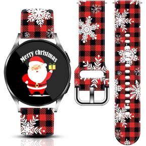 20mm Silicone Christmas Fall Watch Band Compatible with Samsung Galaxy Watch 7/6/5/4 40mm 44mm/Watch 6 Classic 43mm 47mm/Watch 5 Pro 45mm/Watch 4 Classic/Active 2 Women Men