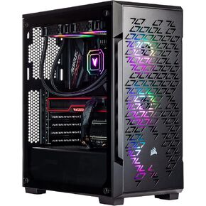 كمبيوتر مكتبي للألعاب Velztorm Ferrux II مخصص (Intel i9-12900K 16-Core، 16GB RAM، 512GB PCIe SSD + 2TB HDD (3.5)، Radeon RX 6600 XT، WiFi، بلوتوث، أسود، Win 10 Pro) in Kuwait