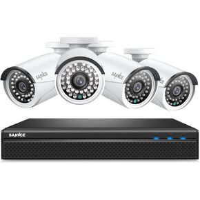 SANNCE 4K POE CCTV Home Security Camera System 8CH POE NVR Recorder with 2TB Hard Drive, 4X 5MP Outdoor Metal IP Cam 5MP Resolution, Power Over Ethernet, Easy Mobile Access with APP Alert