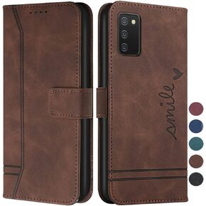 Wallet Case for Samsung Galaxy A02S, Galaxy A02S Case with Card Holder Leather Flip Case with Kickstand Magnetic Full Protection Compatible with Samsung Galaxy A02S Smile Green