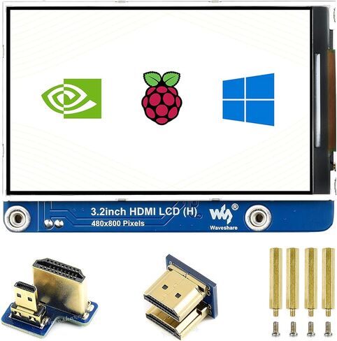 شاشة Waveshare 3.2 بوصة IPS LCD (H) لـ Raspberry Pi 4B/3B+/3B/2B/Zero/Zero W/Zero WH وJetson Nano وWindows 11/10/8.1/8/7، 480×800 بكسل، سطوع قابل للتعديل، لا اللمس in Saudi Arabia
