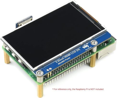 شاشة Waveshare 3.2 بوصة IPS LCD (H) لـ Raspberry Pi 4B/3B+/3B/2B/Zero/Zero W/Zero WH وJetson Nano وWindows 11/10/8.1/8/7، 480×800 بكسل، سطوع قابل للتعديل، لا اللمس in Saudi Arabia