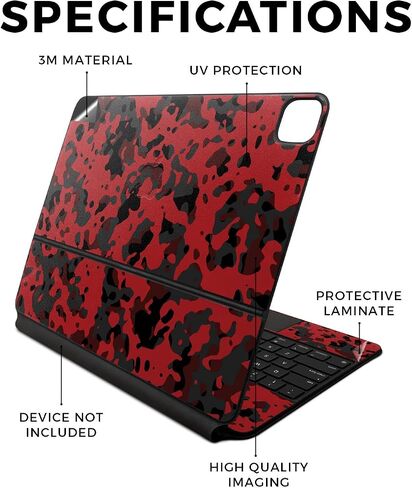 Skin Compatible with Apple Magic Keyboard for iPad Air 13-inch (M2) 2024 - Red Modern Camo - Premium 3M Vinyl Protective Wrap Decal Cover - Easy to Apply | Crafted in The USA by MightySkins in Saudi Arabia
