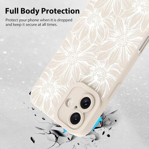 حافظة MZELQ لهاتف iPhone 16 Pro، مصنوعة من السيليكون باللون الأسود وزهور عباد الشمس ونمط لطيف، حافظة هاتف ناعمة نحيفة لحماية الكاميرا للفتيات والنساء - أسود in Kuwait