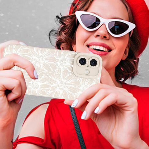 حافظة MZELQ لهاتف iPhone 16 Pro، مصنوعة من السيليكون باللون الأسود وزهور عباد الشمس ونمط لطيف، حافظة هاتف ناعمة نحيفة لحماية الكاميرا للفتيات والنساء - أسود in Kuwait