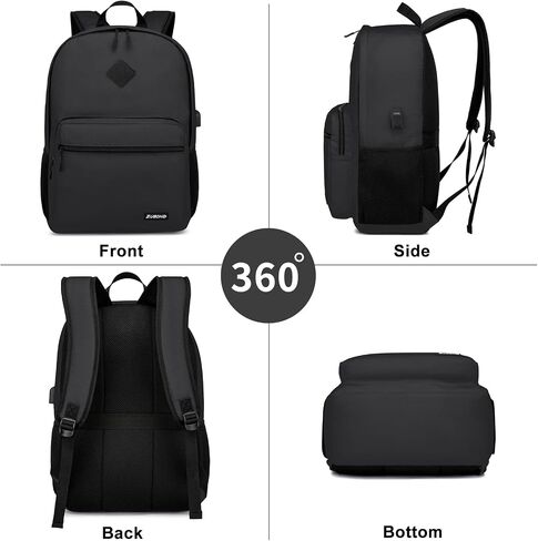 Black Backpack for Boys, Backpack for School Teens, Lightweight Casual High School Bookbag, Laptop Backpack with USB Charging Port Fits 15.6 Inch Notebook in Saudi Arabia