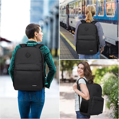Black Backpack for Boys, Backpack for School Teens, Lightweight Casual High School Bookbag, Laptop Backpack with USB Charging Port Fits 15.6 Inch Notebook in Saudi Arabia