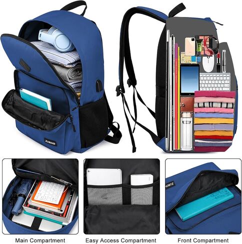 Black Backpack for Boys, Backpack for School Teens, Lightweight Casual High School Bookbag, Laptop Backpack with USB Charging Port Fits 15.6 Inch Notebook in Saudi Arabia