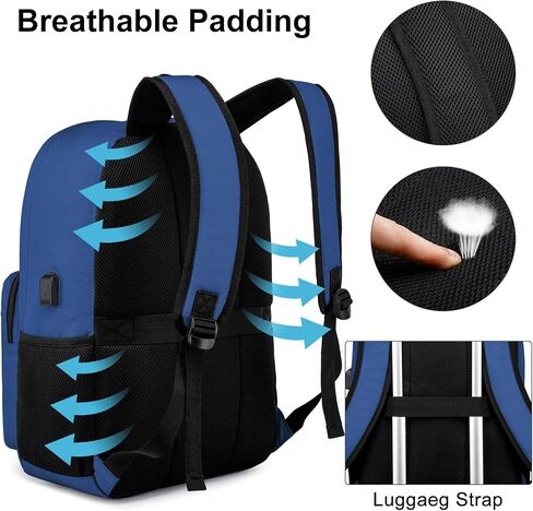 Black Backpack for Boys, Backpack for School Teens, Lightweight Casual High School Bookbag, Laptop Backpack with USB Charging Port Fits 15.6 Inch Notebook in Saudi Arabia