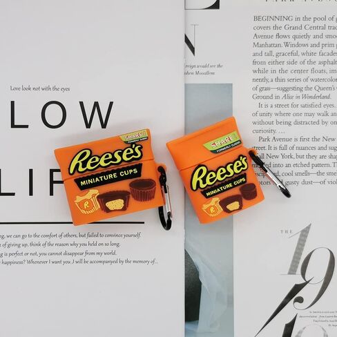 PAWQIM Compatible with AirPods 1st 2nd Generation Case Cover, Kids Girls Boys Women 3D Cartoon Cute Kawaii Funny Food Design Ree's Chocolate Silicone Protective Cover for Airpods Case 1&2 in Kuwait