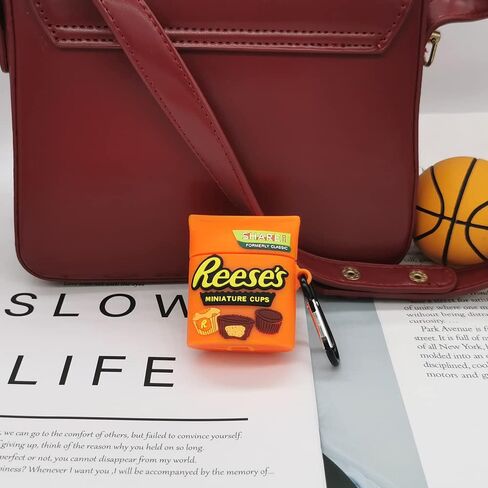 PAWQIM Compatible with AirPods 1st 2nd Generation Case Cover, Kids Girls Boys Women 3D Cartoon Cute Kawaii Funny Food Design Ree's Chocolate Silicone Protective Cover for Airpods Case 1&2 in Kuwait