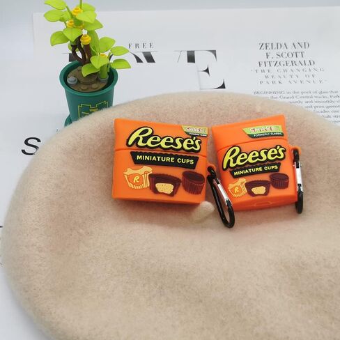 PAWQIM Compatible with AirPods 1st 2nd Generation Case Cover, Kids Girls Boys Women 3D Cartoon Cute Kawaii Funny Food Design Ree's Chocolate Silicone Protective Cover for Airpods Case 1&2 in Kuwait