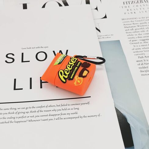 PAWQIM Compatible with AirPods 1st 2nd Generation Case Cover, Kids Girls Boys Women 3D Cartoon Cute Kawaii Funny Food Design Ree's Chocolate Silicone Protective Cover for Airpods Case 1&2 in Kuwait