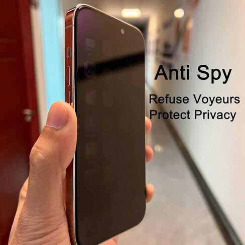 عبوتان من واقي شاشة الخصوصية المضاد للضوء الأزرق لهاتف iPhone 14 Pro + عبوتين من واقي عدسة الكاميرا، مضاد للتجسس الأزرق يحجب الضوء الأزرق حماية العين تغطية كاملة لفيلم من الزجاج المقوى (6.1 بوصة) in Kuwait